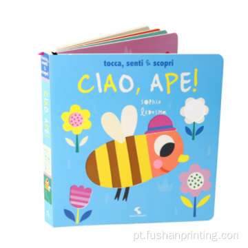 Livro de papelão personalizado de cor completo para crianças